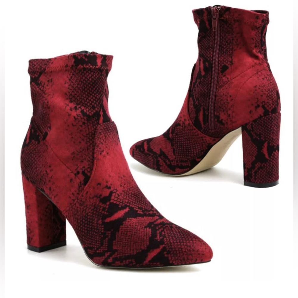 Catherine Malandrino Bodem Faux Suede Block Heel Stretch Bootie  7.5 Women’s